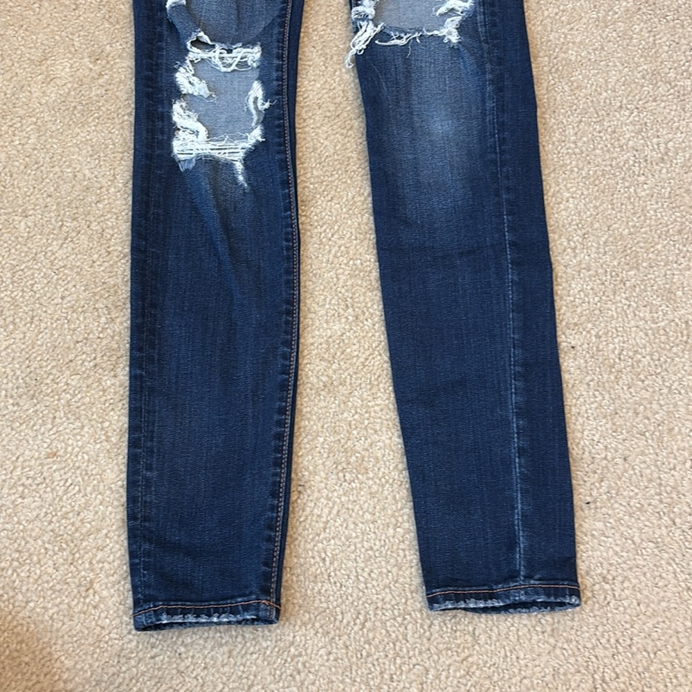 American Eagle Super Stretch Distressed Jeggings Jeans - Size 00 - Picture 6 of 9